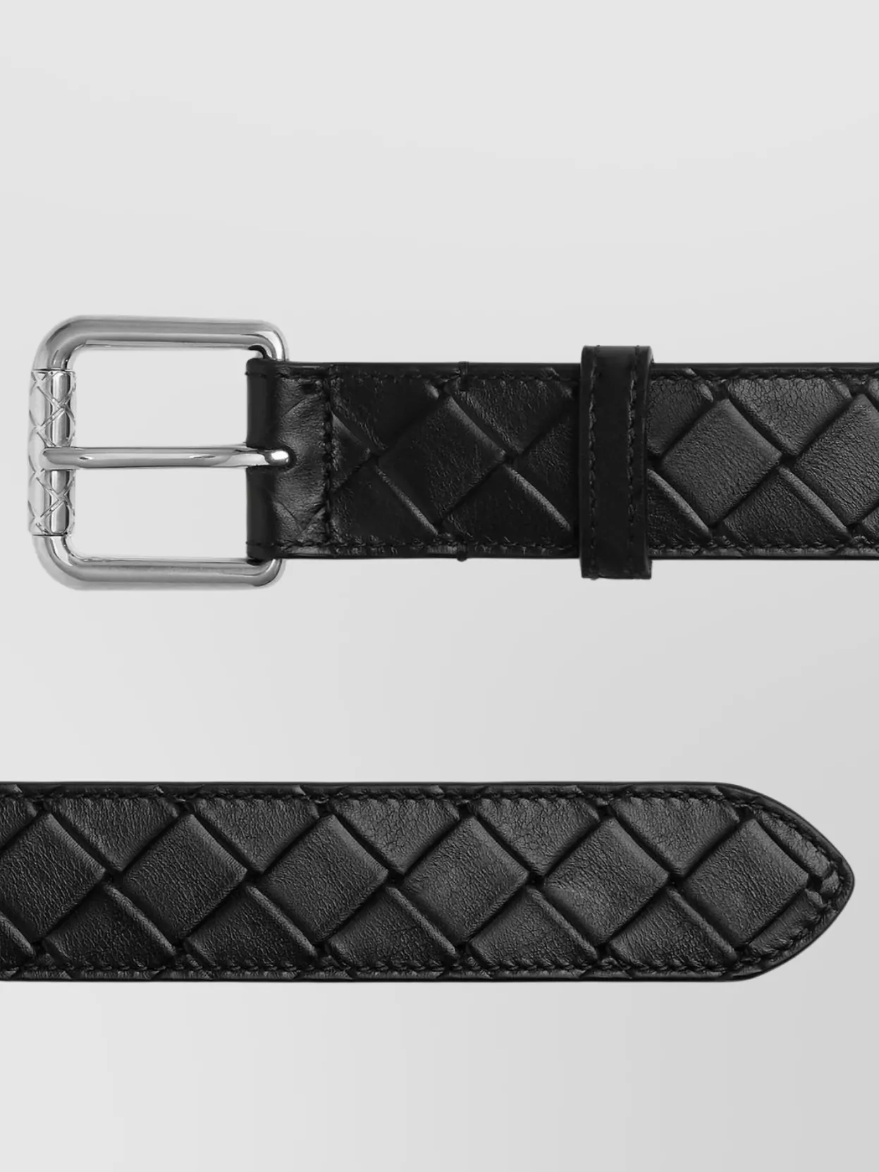 Bottega Veneta Grid Pattern Leather Belt
