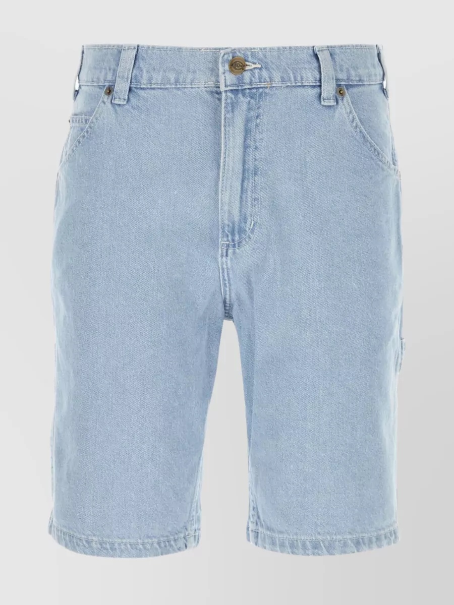 Shop Dickies Versatile Denim Bermuda Shorts With Multiple Pockets In Blue