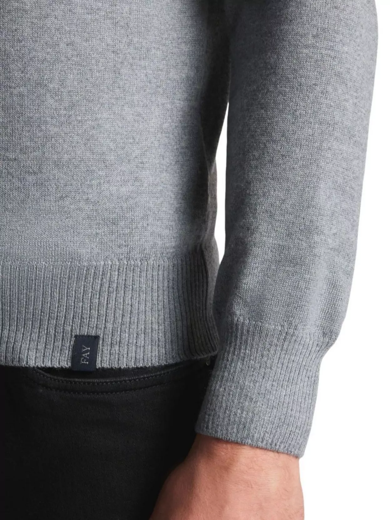 Fay Fine Wool Crew Neck Long Sleeve Sweater