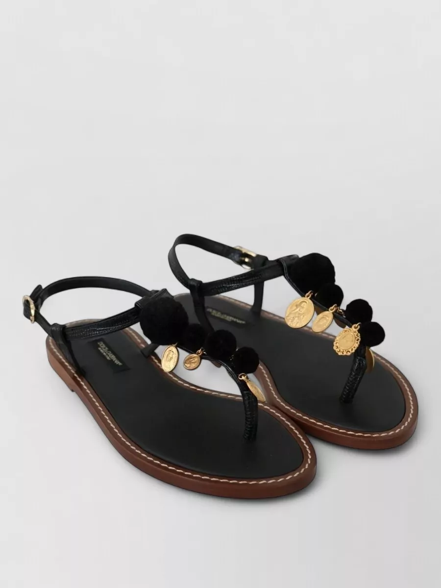 Dolce&Gabbana Leather Embellished Sandals