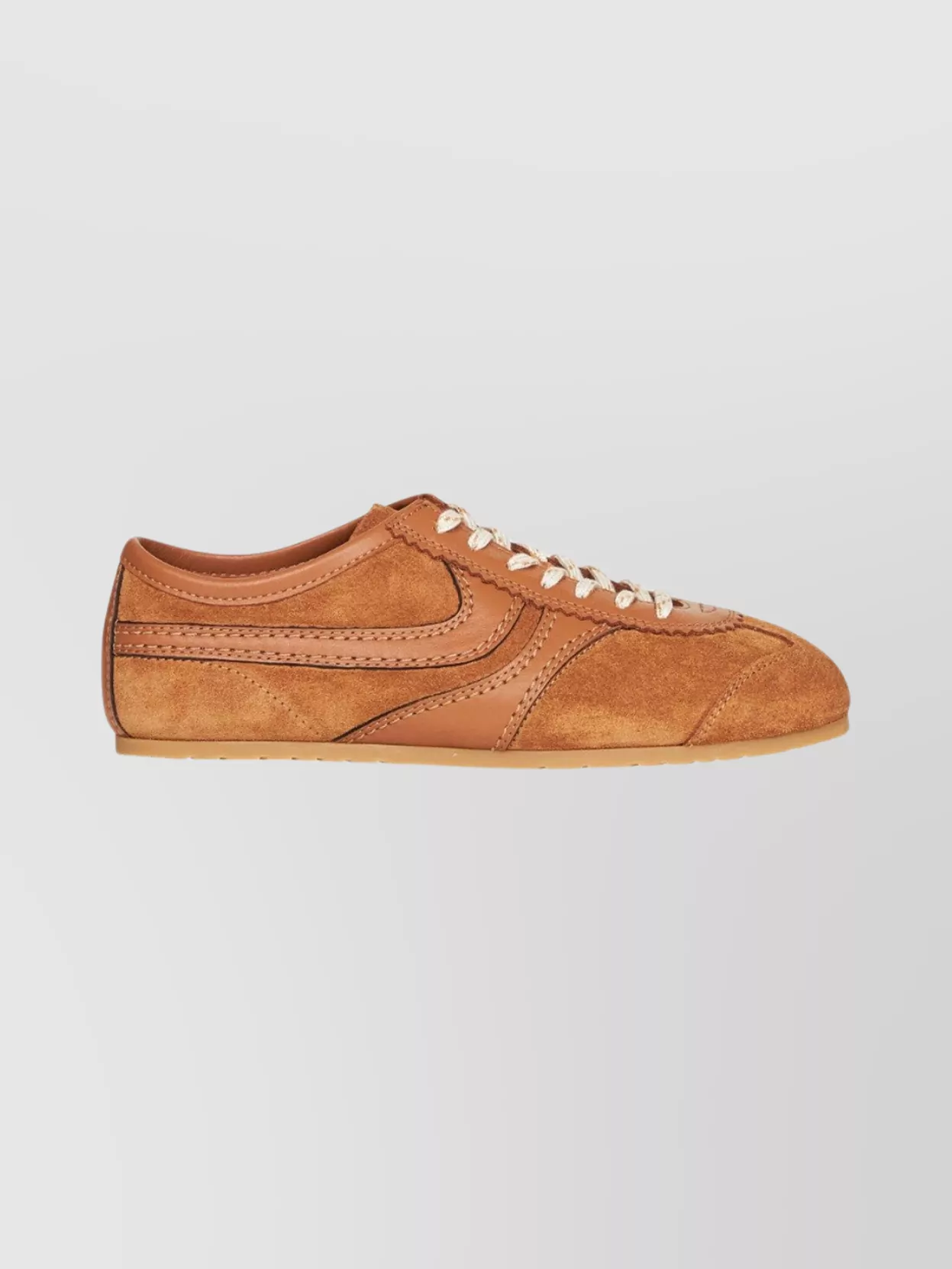 Dries Van Noten Womens Tan Retro Panelled Leather Low-top Trainers