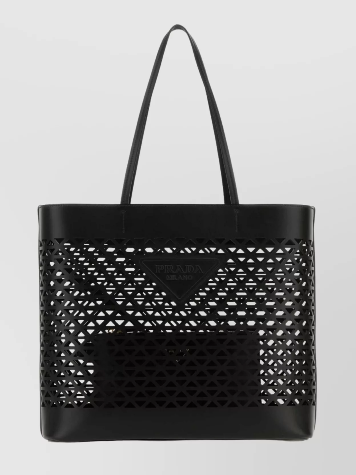 Shop Prada Leather Tote Bag Featuring Cut-out Detailing