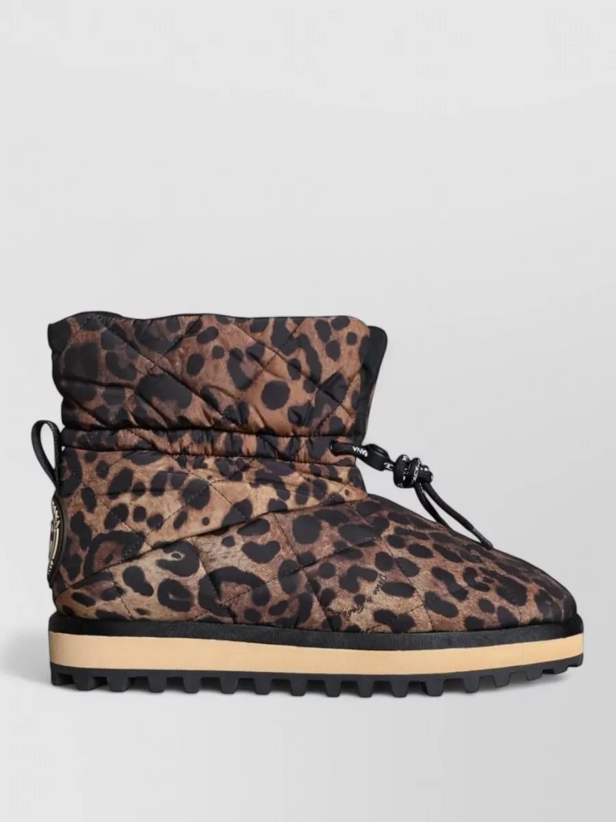 Dolce&Gabbana Quilted Leopard Ankle Boots