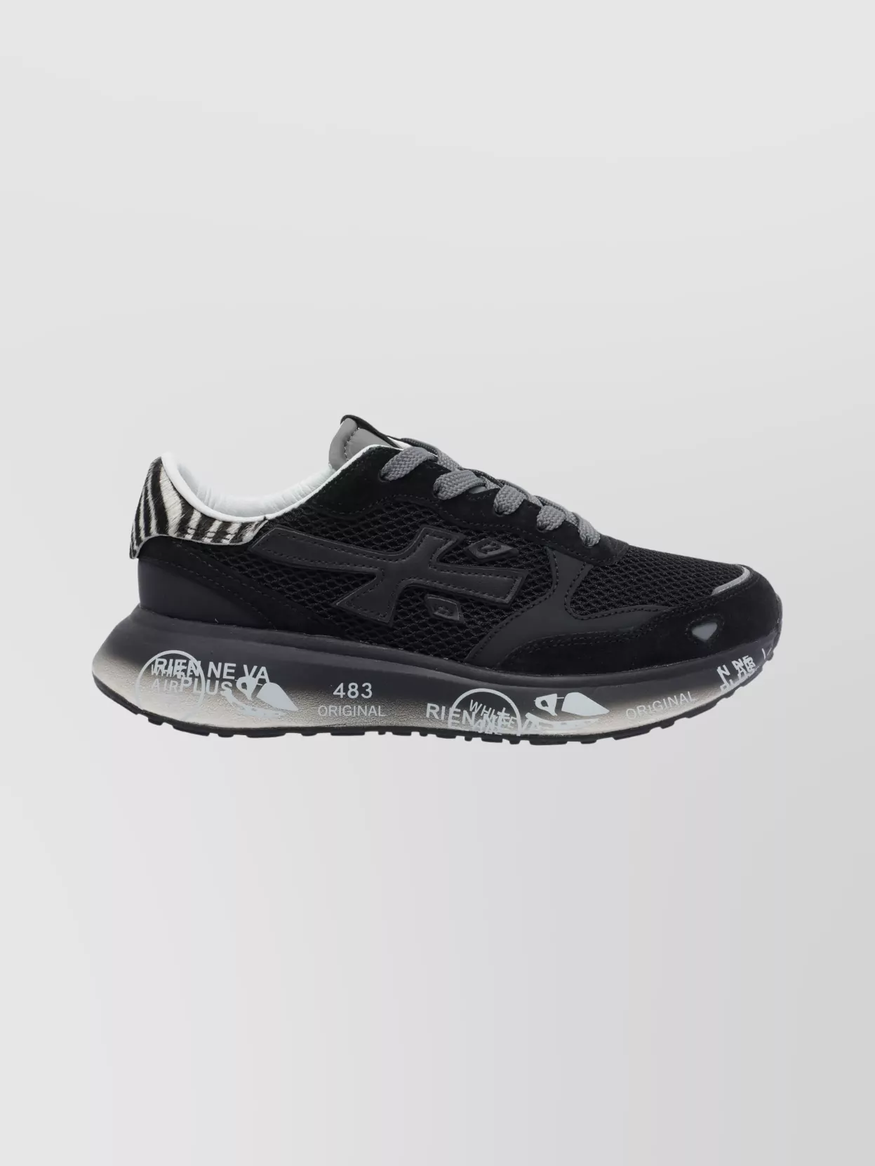 Premiata Low Top Sneakers With Zebra Print Detail