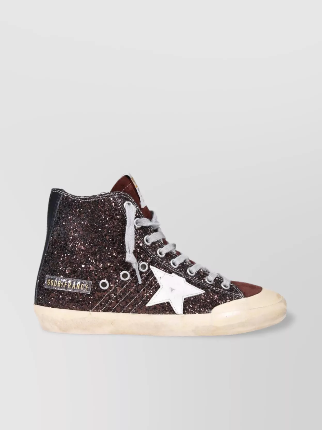 Golden Goose Leather Glitter High-Top Sneakers