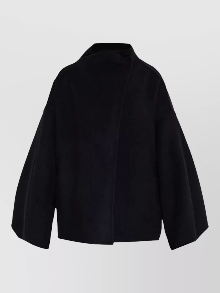 Darkpark Oversized Cashmere Wool Jacket With Asymmetric Front