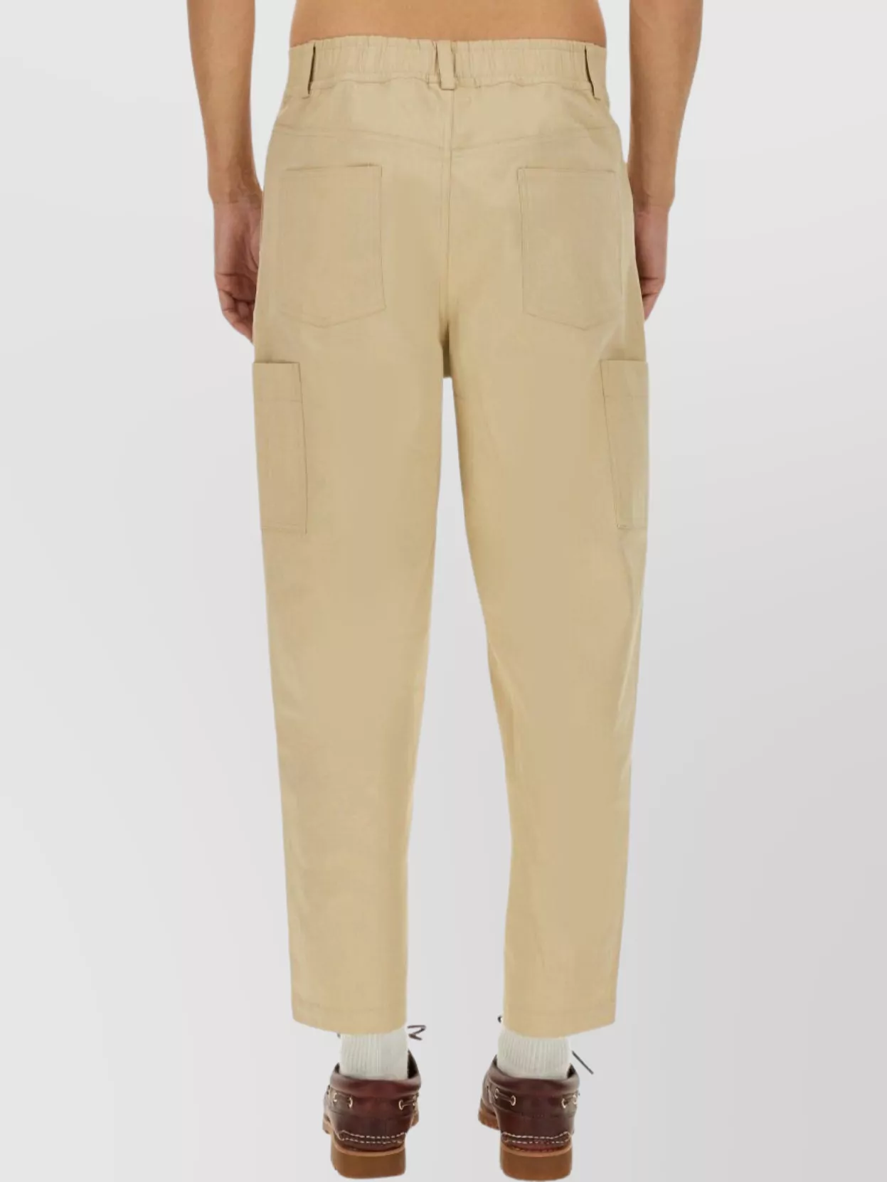 Drôle De Monsieur Elastic Waistband Cropped Trousers Pockets