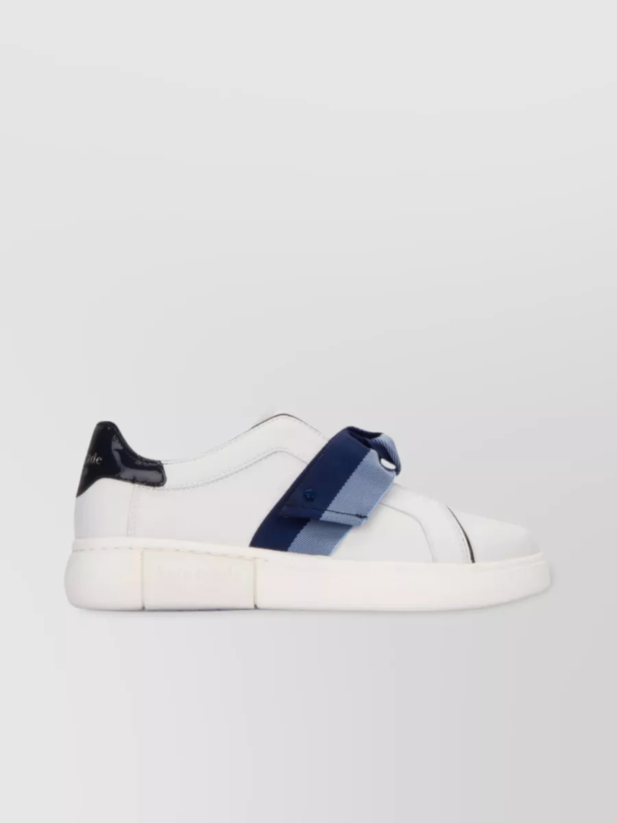 Shop Kate Spade Round Toe Rubber Sole Sneakers With Contrast Heel Tab In Blue