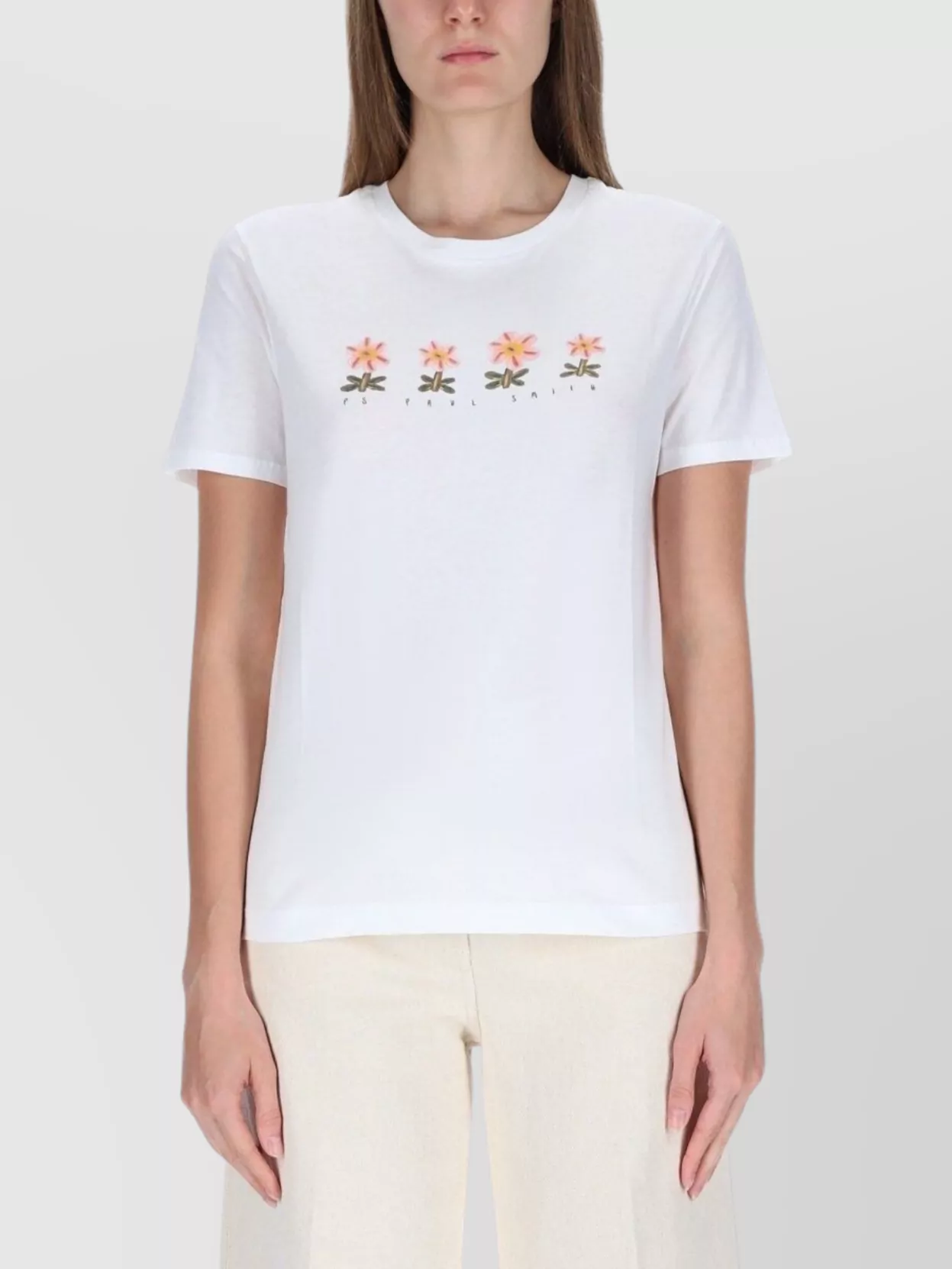 Paul Smith Floral Print Short Sleeve Crew Neck Top