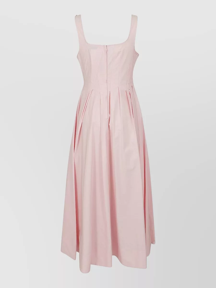 S Max Mara Cotton Sleeveless Square Neck Midi Dress