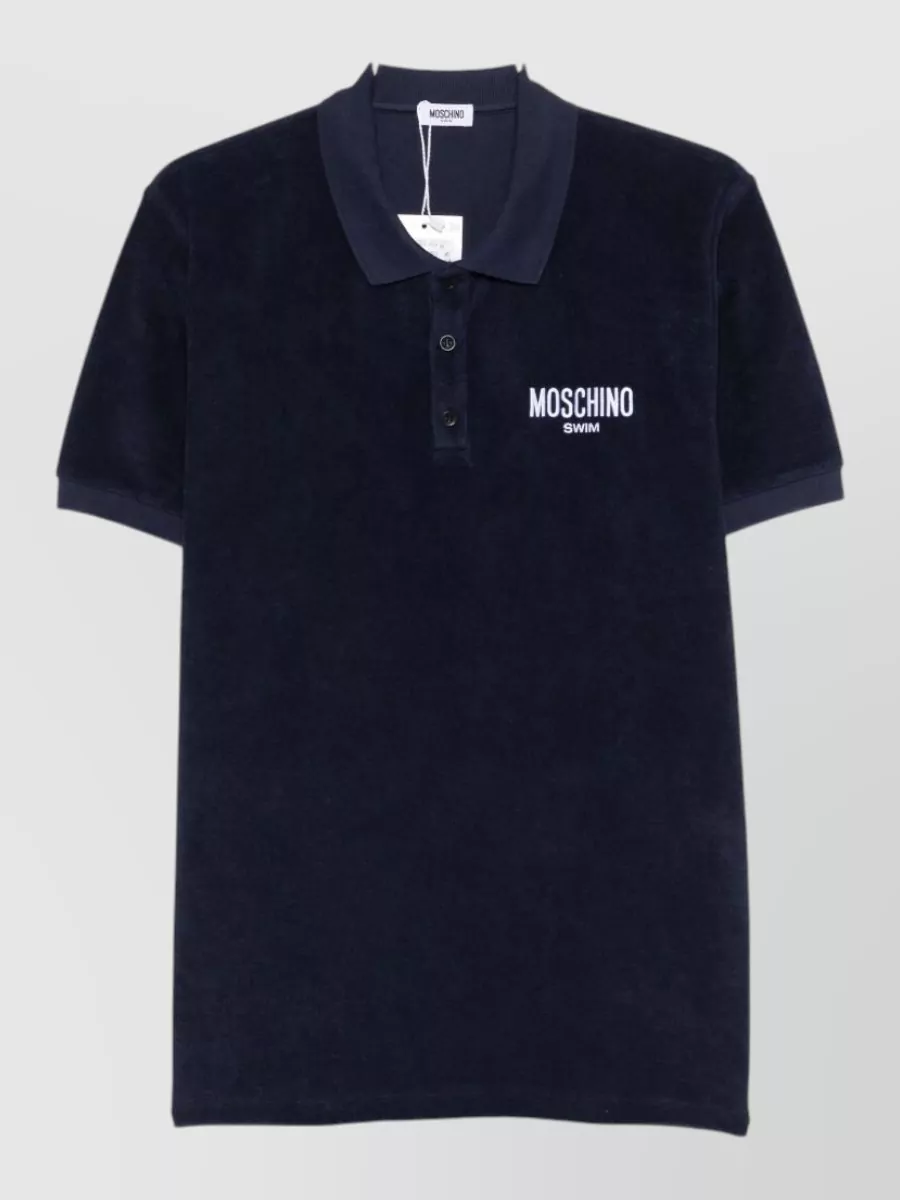 Moschino logo print short sleeve polo shirt