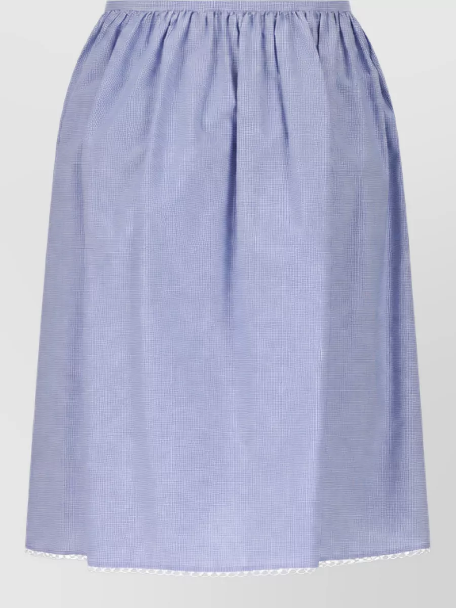 Miu Miu cotton gathered midi pleated skirt