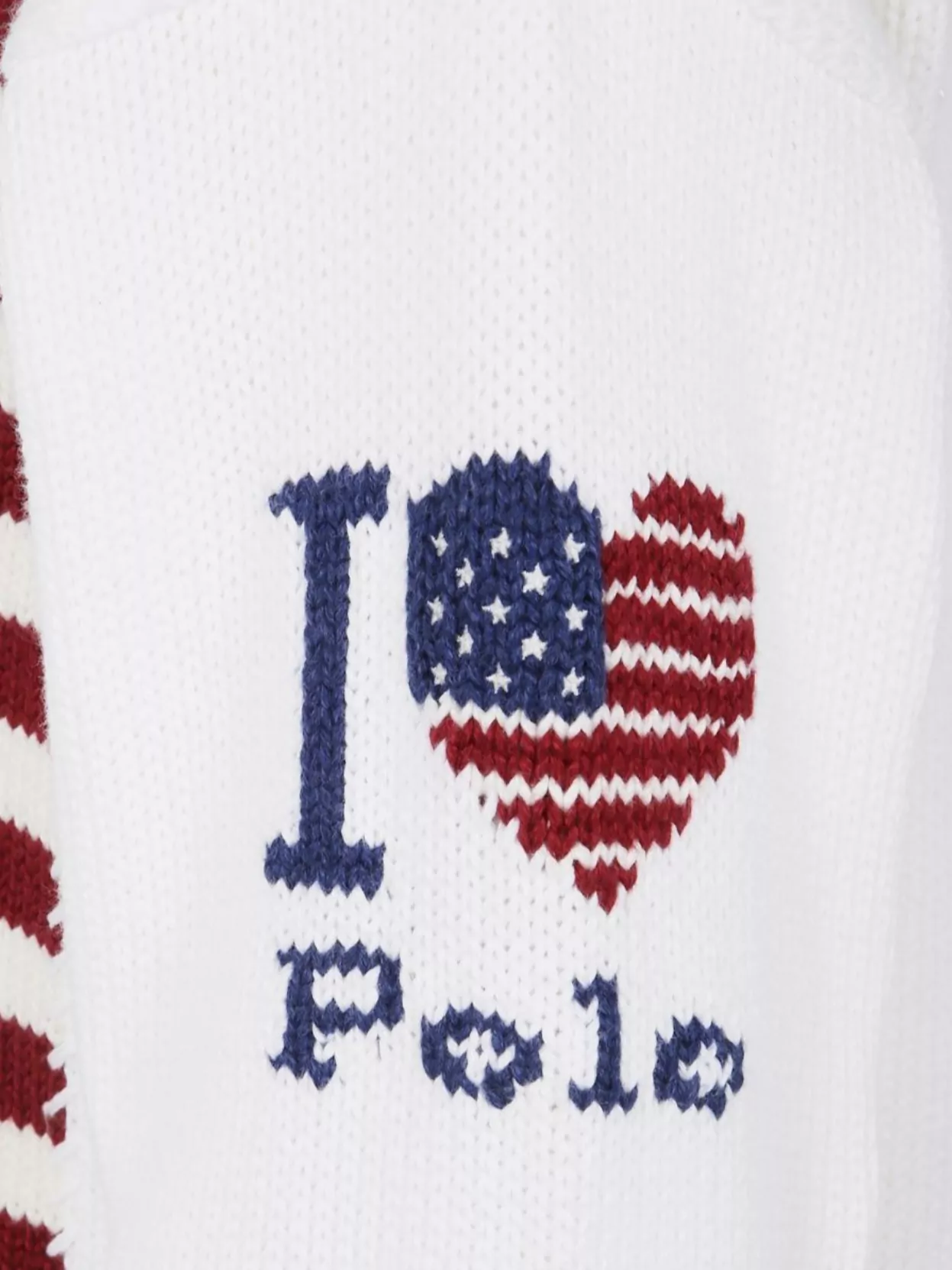 Polo Ralph Lauren Long Sleeve Pullover With American Flag And Heart Motif