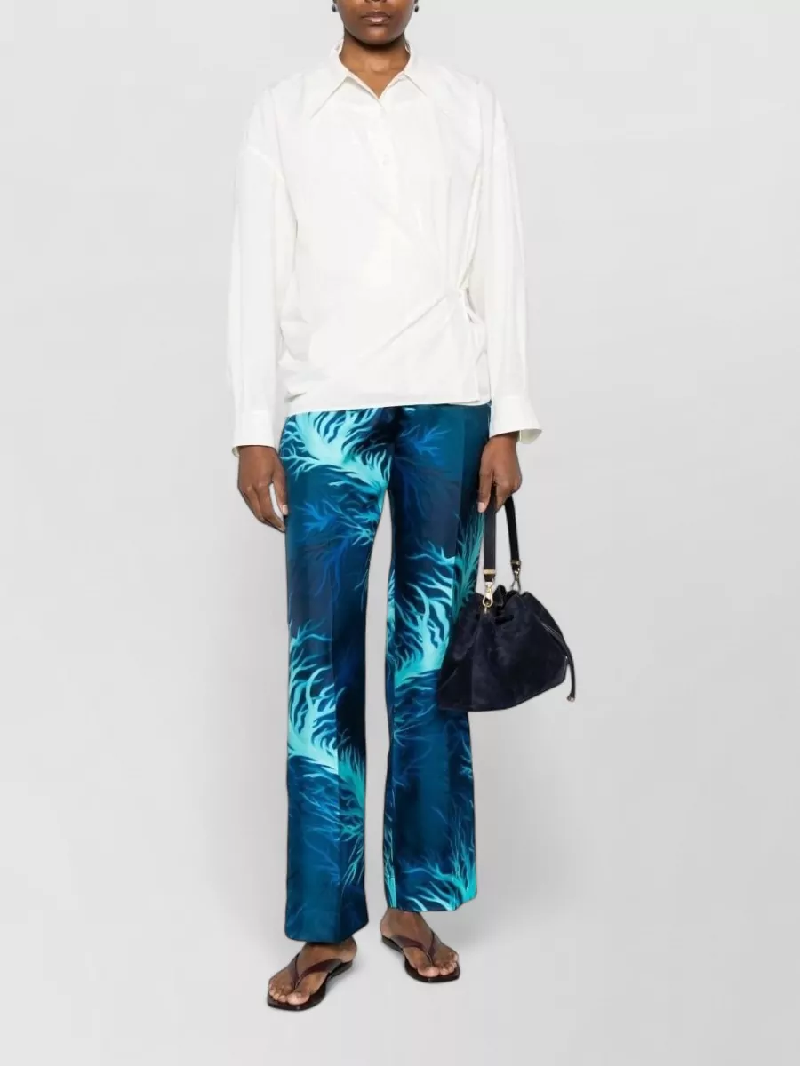 F.r.s For Restless Sleepers Silk Printed Wide-Leg Trousers