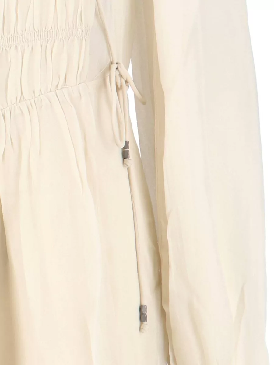 Isabel Marant Etoile Knee Length Dress V Neckline Drawstring Waist