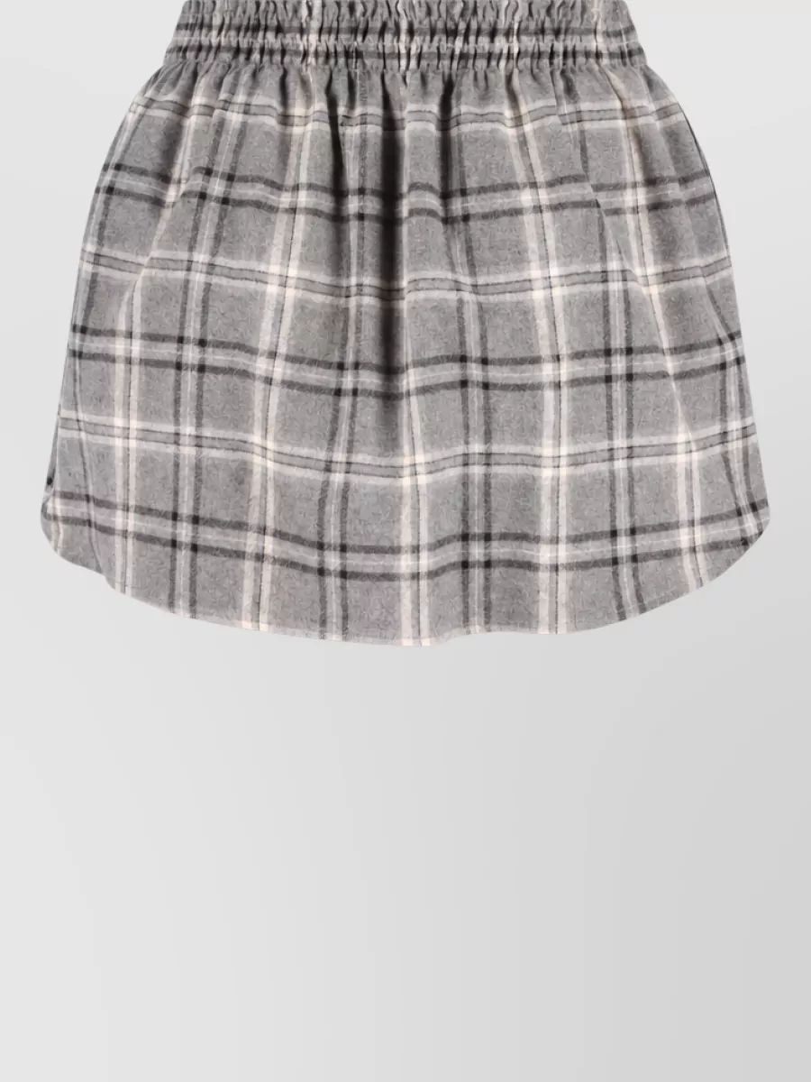 Miu Miu Checked Cotton Mini Skirt