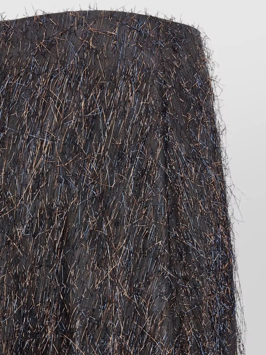 Peserico Metallic Fringe Midi A-Line Skirt