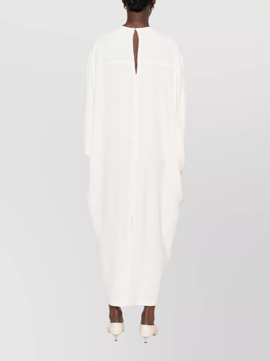 Alberta Ferretti Feather Trim Crew Neck Nightdress