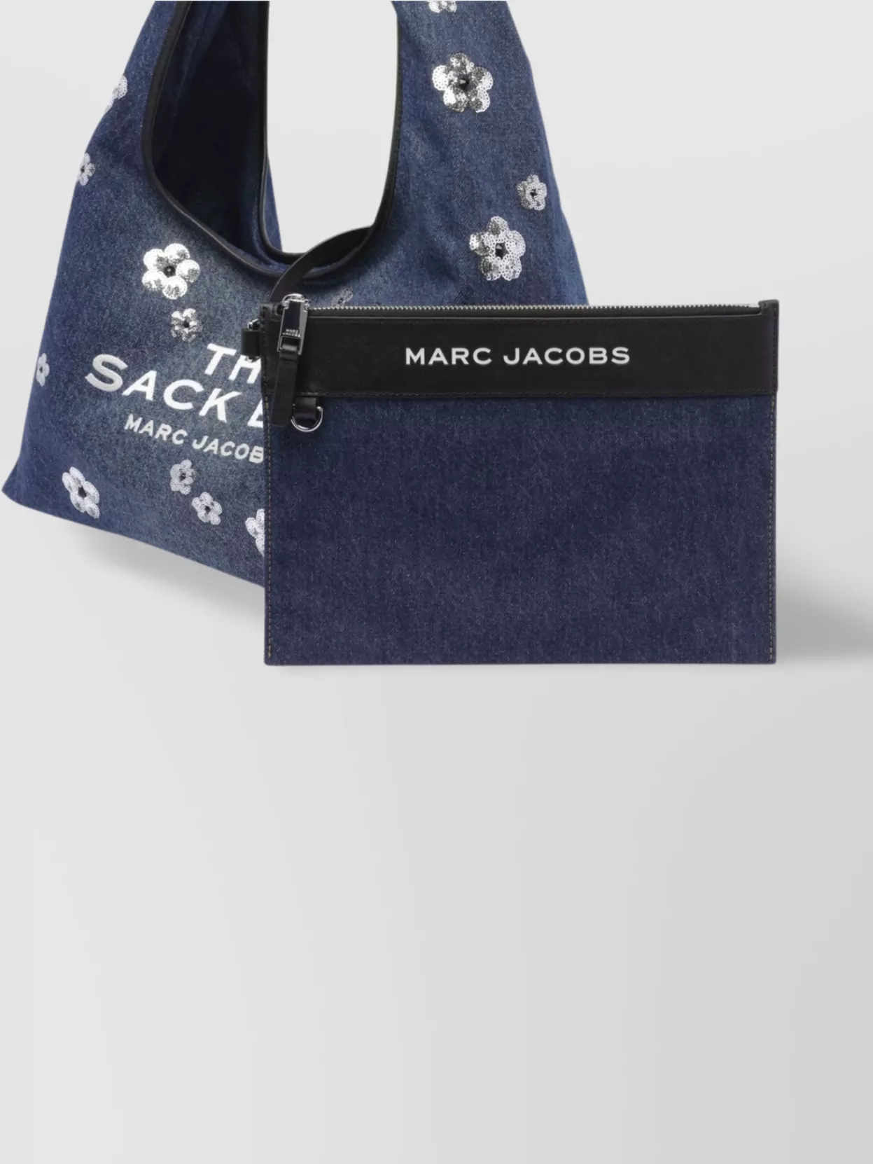 Marc Jacobs Sequin Daisy Denim Sack Bag