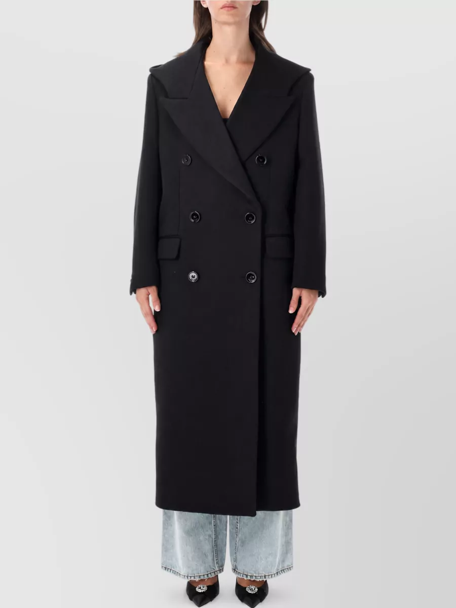Balenciaga Wool hooded maxi double breasted coat
