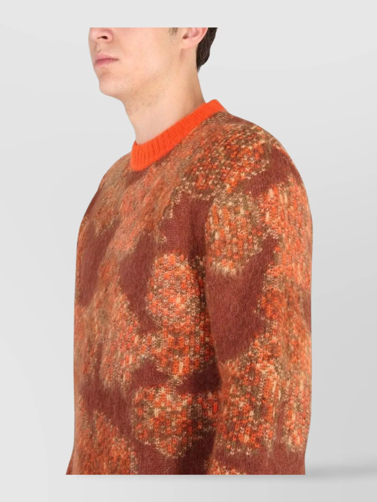 Erl Crew Neck Camouflage Pattern Sweater