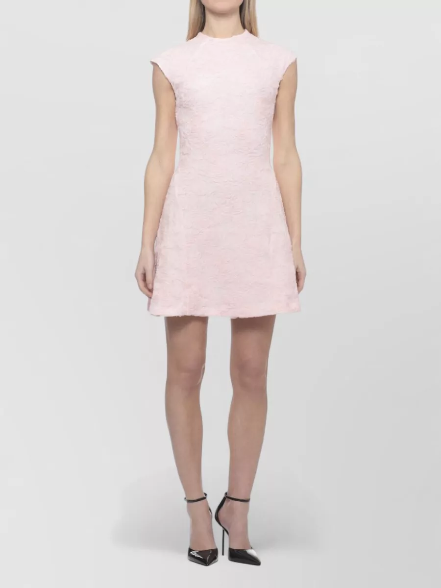 Rotate Sleeveless Floral-Embroidered Mesh Mini Dress