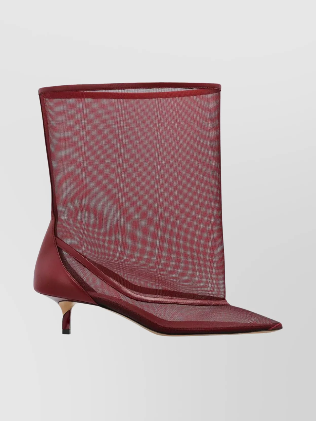Jacquemus Mid-calf Stiletto Boots Mesh Overlay In Red