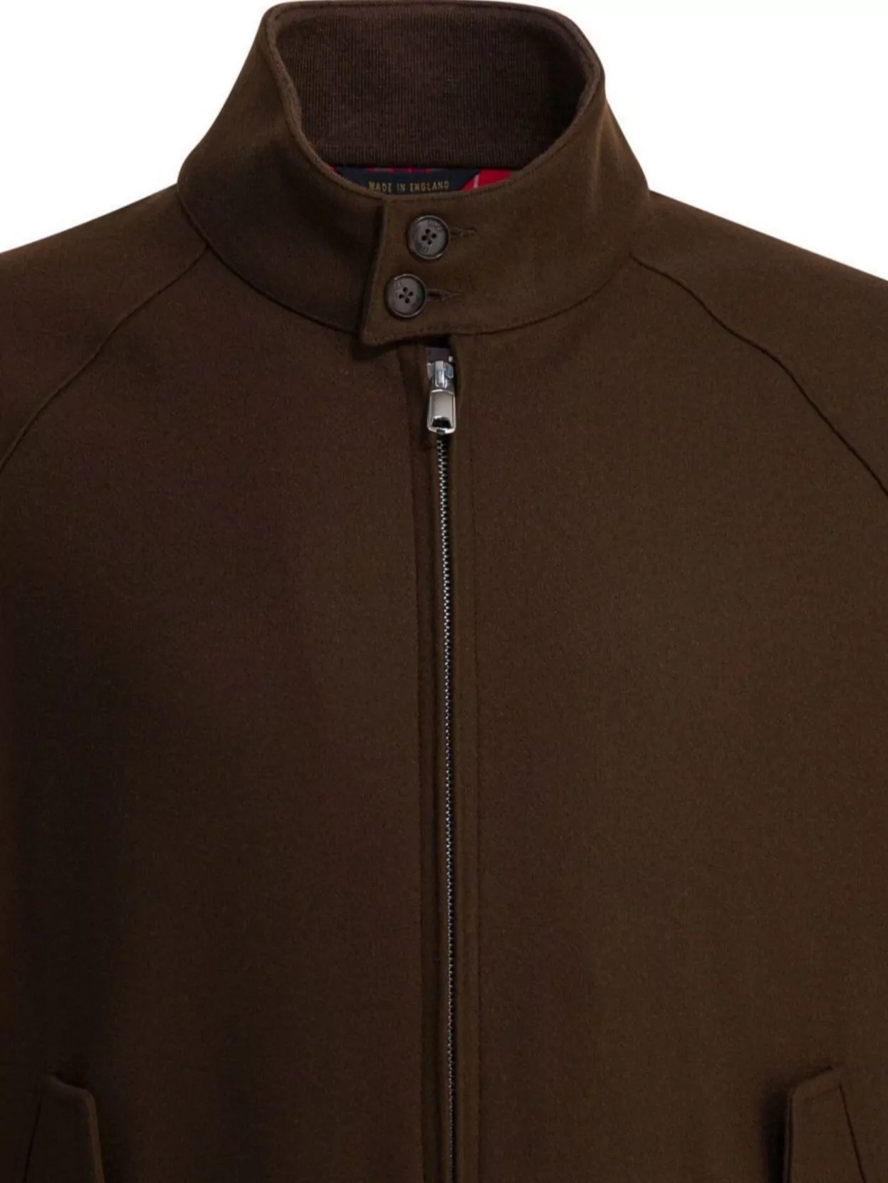 Baracuta Melton Bomber Jacket Collar Button