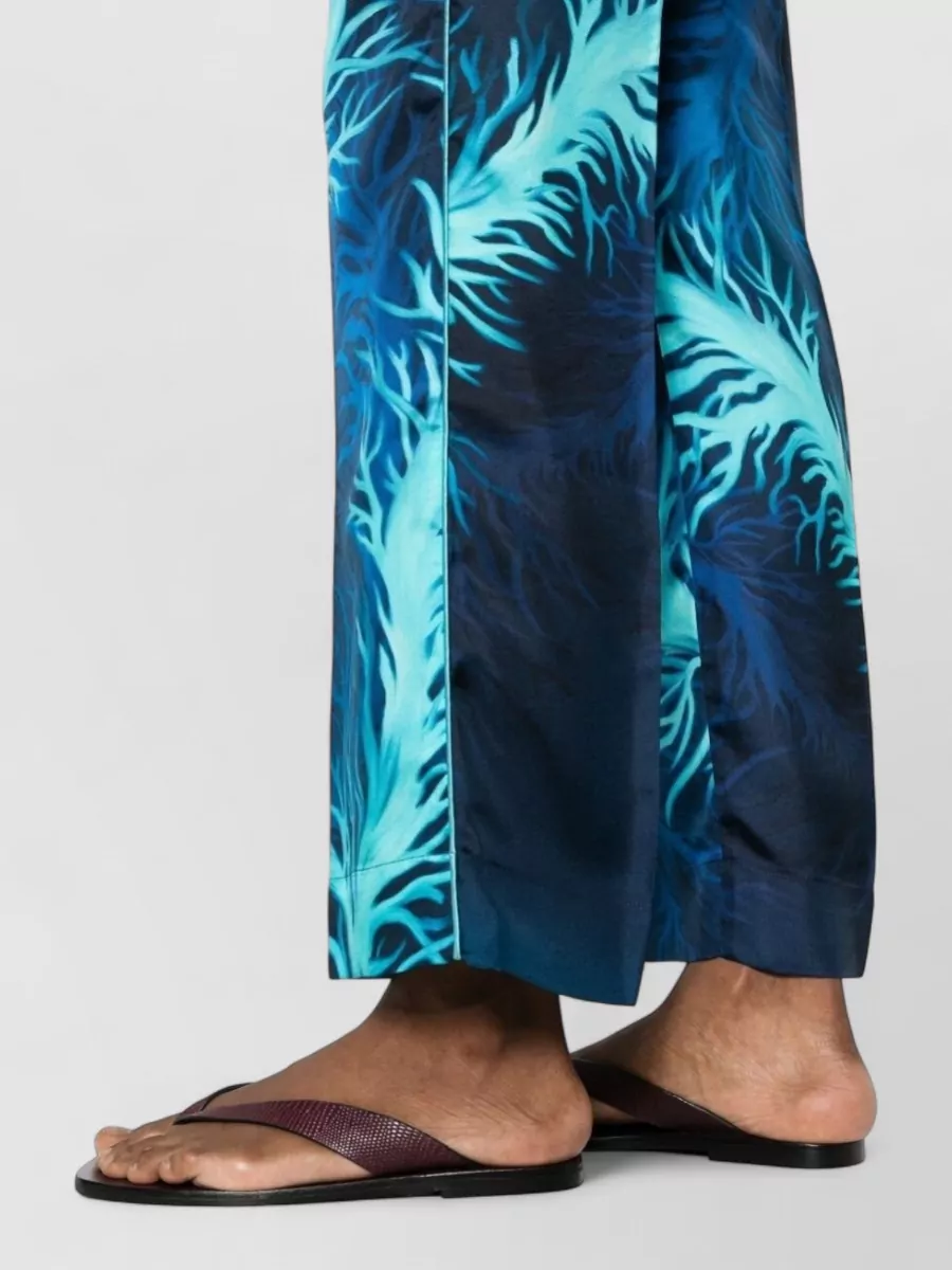 F.r.s For Restless Sleepers Silk Printed Wide-Leg Trousers
