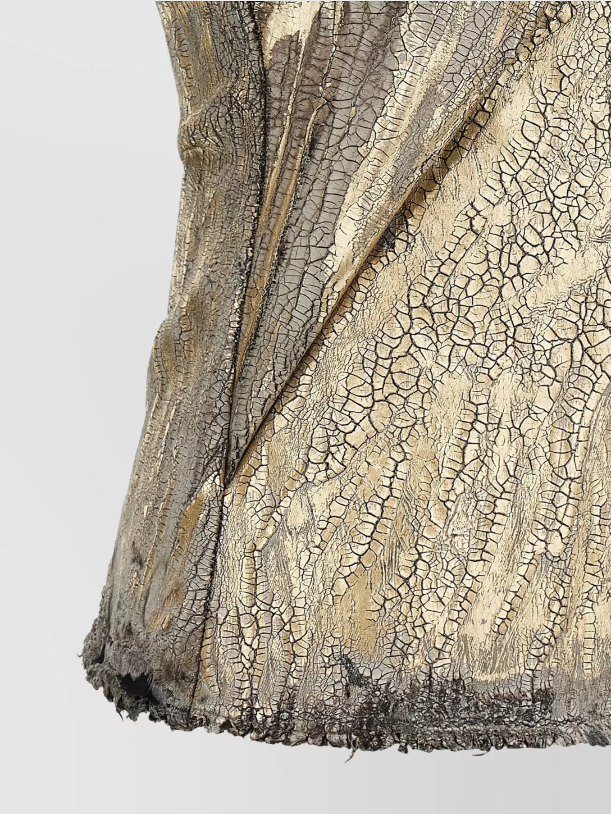 Rick Owens 'Prong Woven' Strapless Metallic Cropped Top