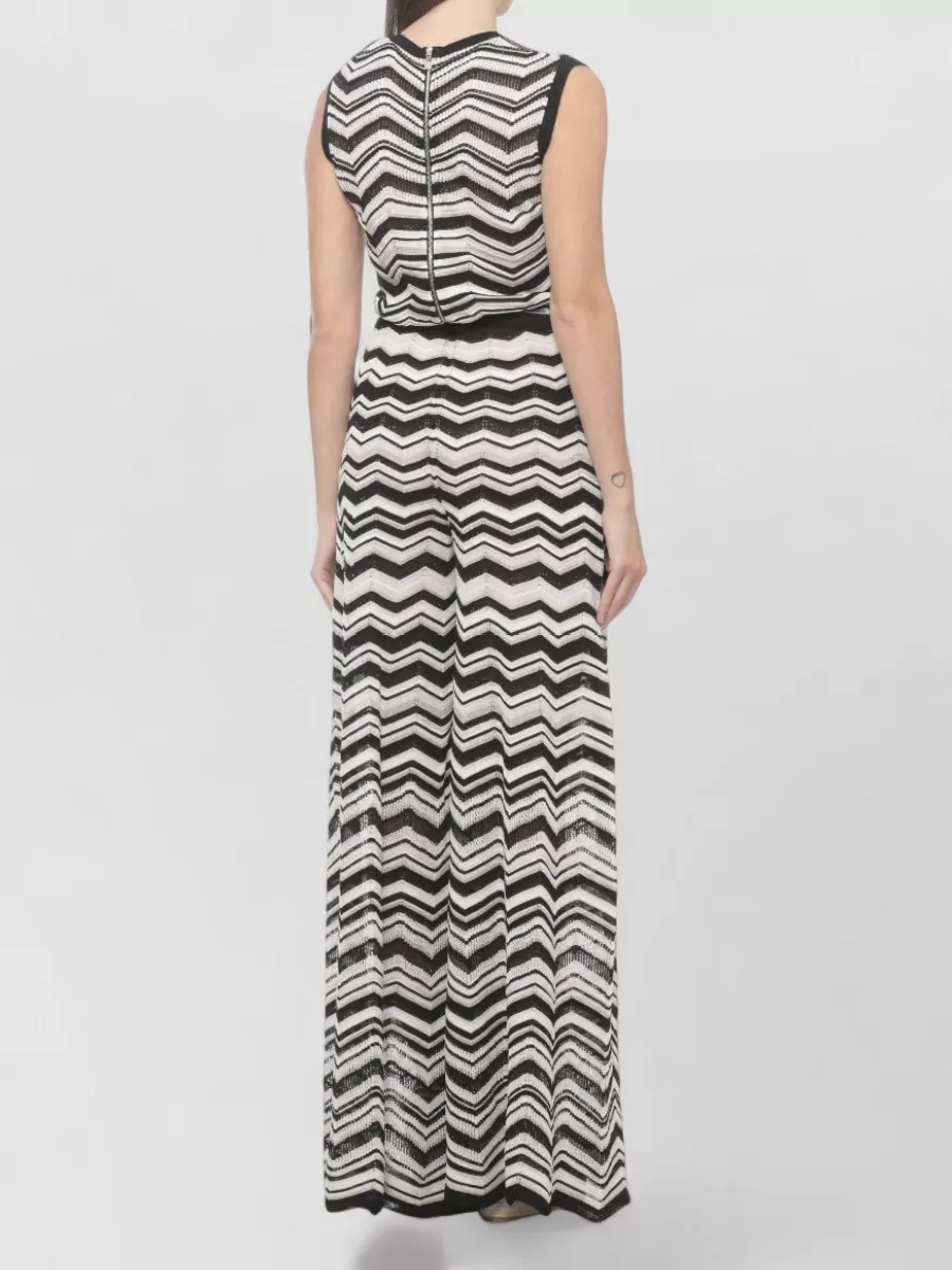 D.exterior Sleeveless V-Neck Geometric Lurex Jumpsuit