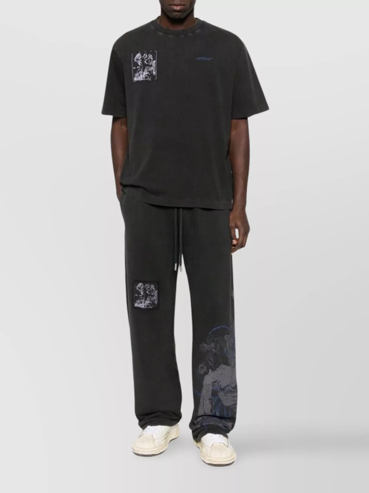 Off-white Graphic Print Relaxed Fit Cotton T-shirt In Black