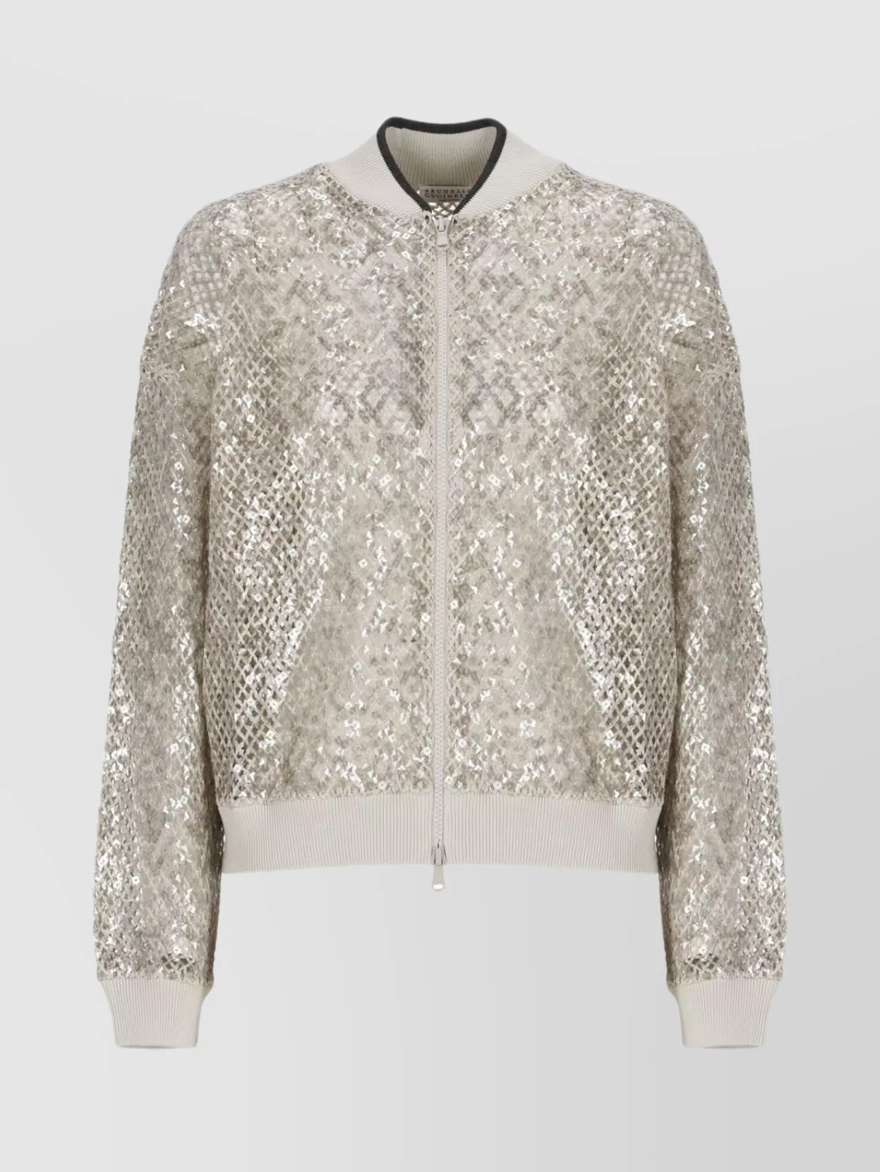 Brunello Cucinelli Sequin Embellished Short Cardigan In Gold