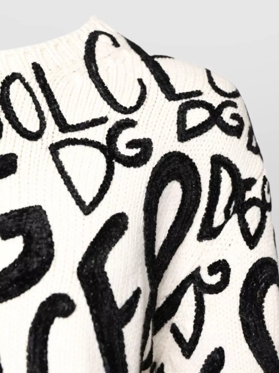 Dolce&Gabbana Cashmere Logo Print Pullover Sweatshirt