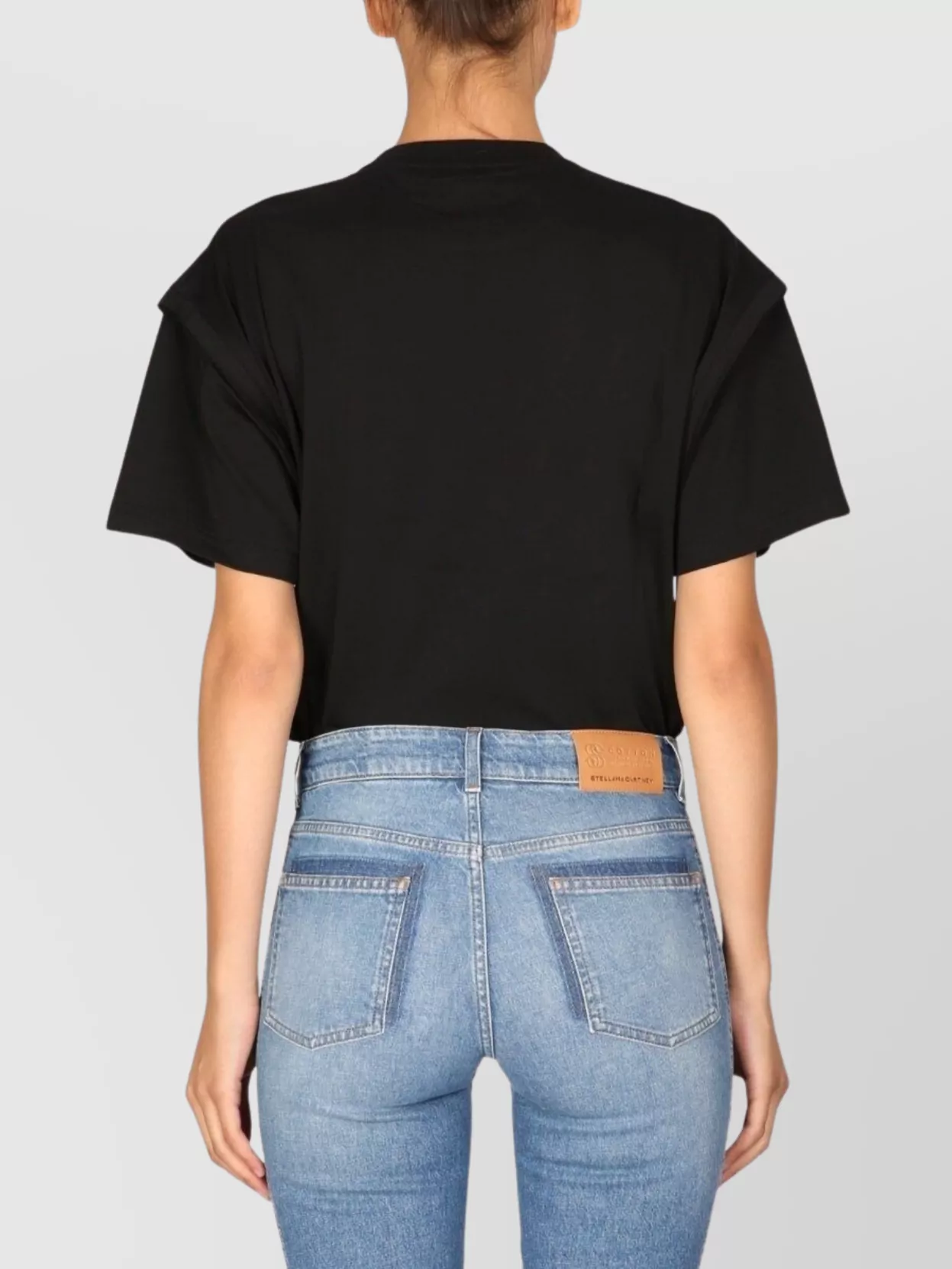 Tシャツ・カットソー STELLA MCCARTNEY COTTON T-SHIRT WITH CRYSTAL LOGO Stella Mccartney Crystal logo t-shirt short sleeves | The