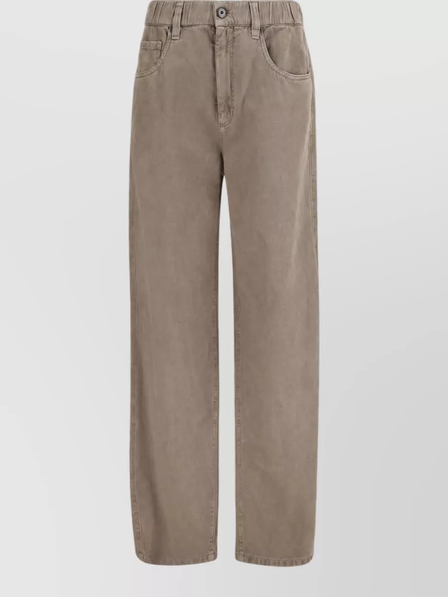 Brunello Cucinelli straight-leg cropped denim trousers