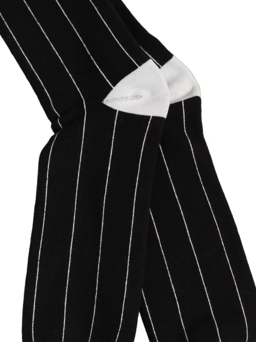 Dolce&Gabbana Pinstripe Logo Knee-High Socks