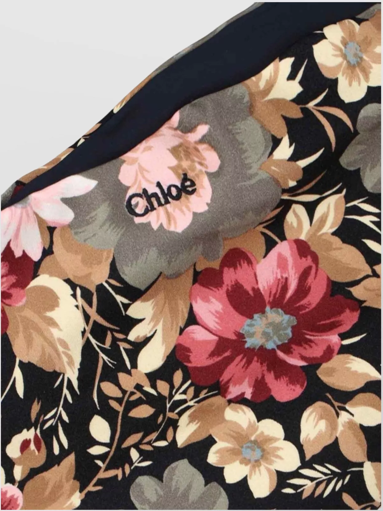 Chloé Floral Print Beaded Trim Coverups