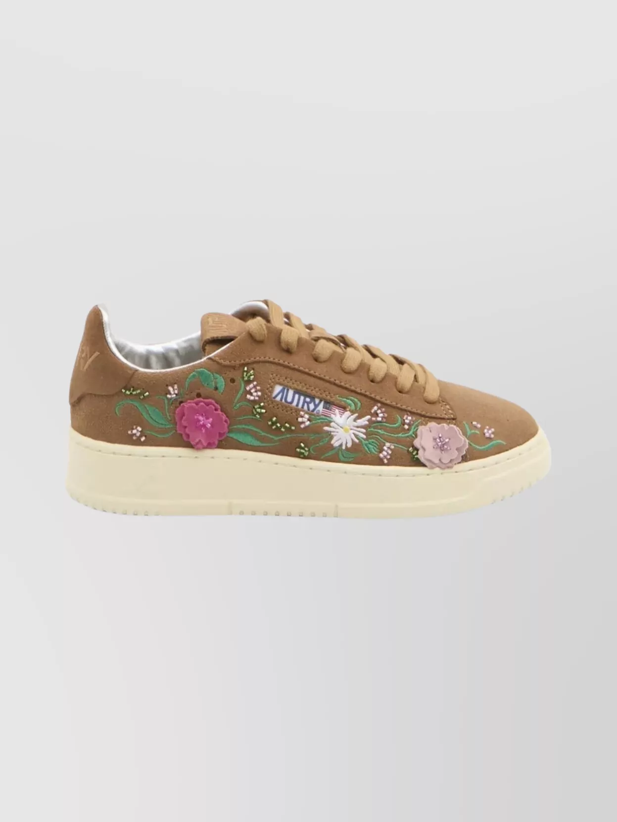 Autry Leather Suede Embellished Low-Top Sneakers