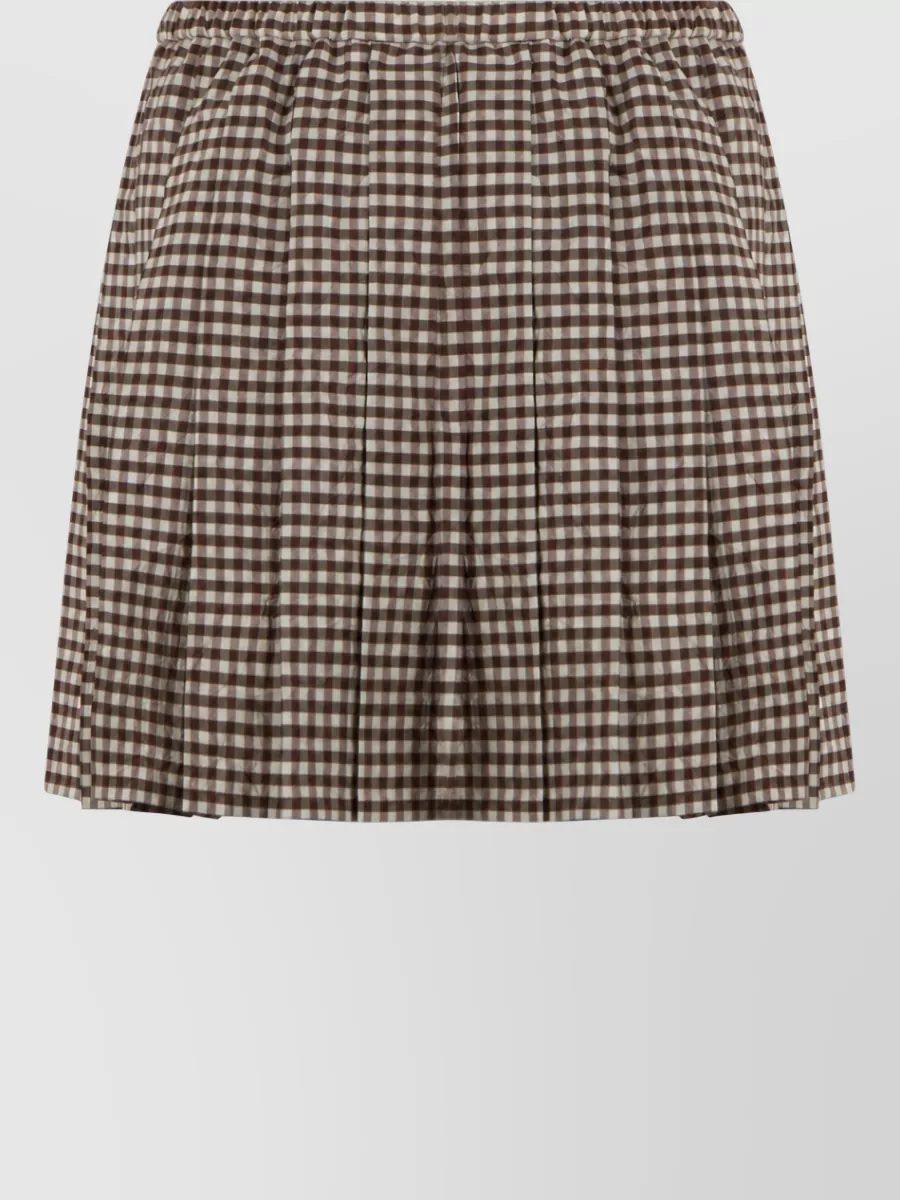 Moncler Checked Pleated Mini Skirt