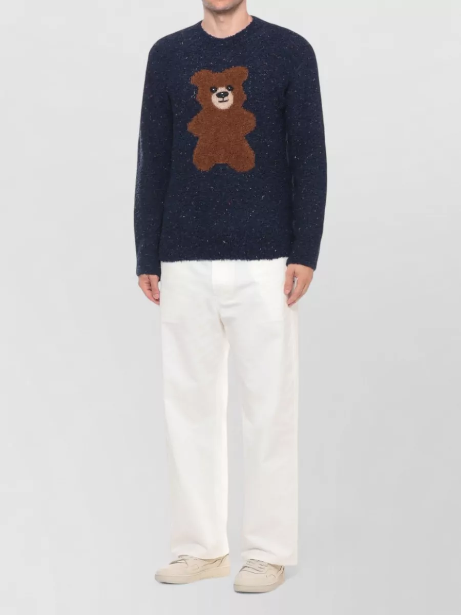 Moschino Bouclé Wool Crewneck Sweater