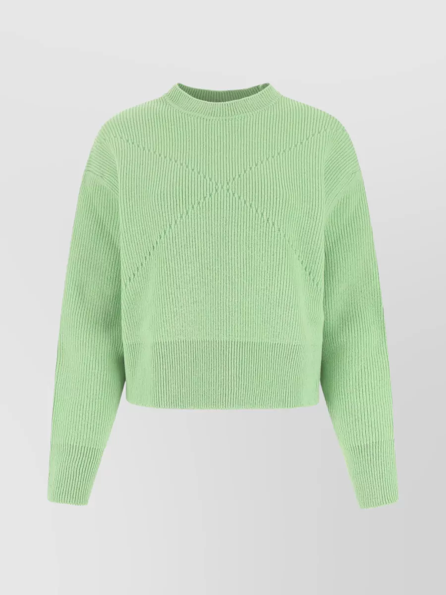Shop Bottega Veneta Stretch Cashmere Blend Sweater With Ribbed Texture In Pastel