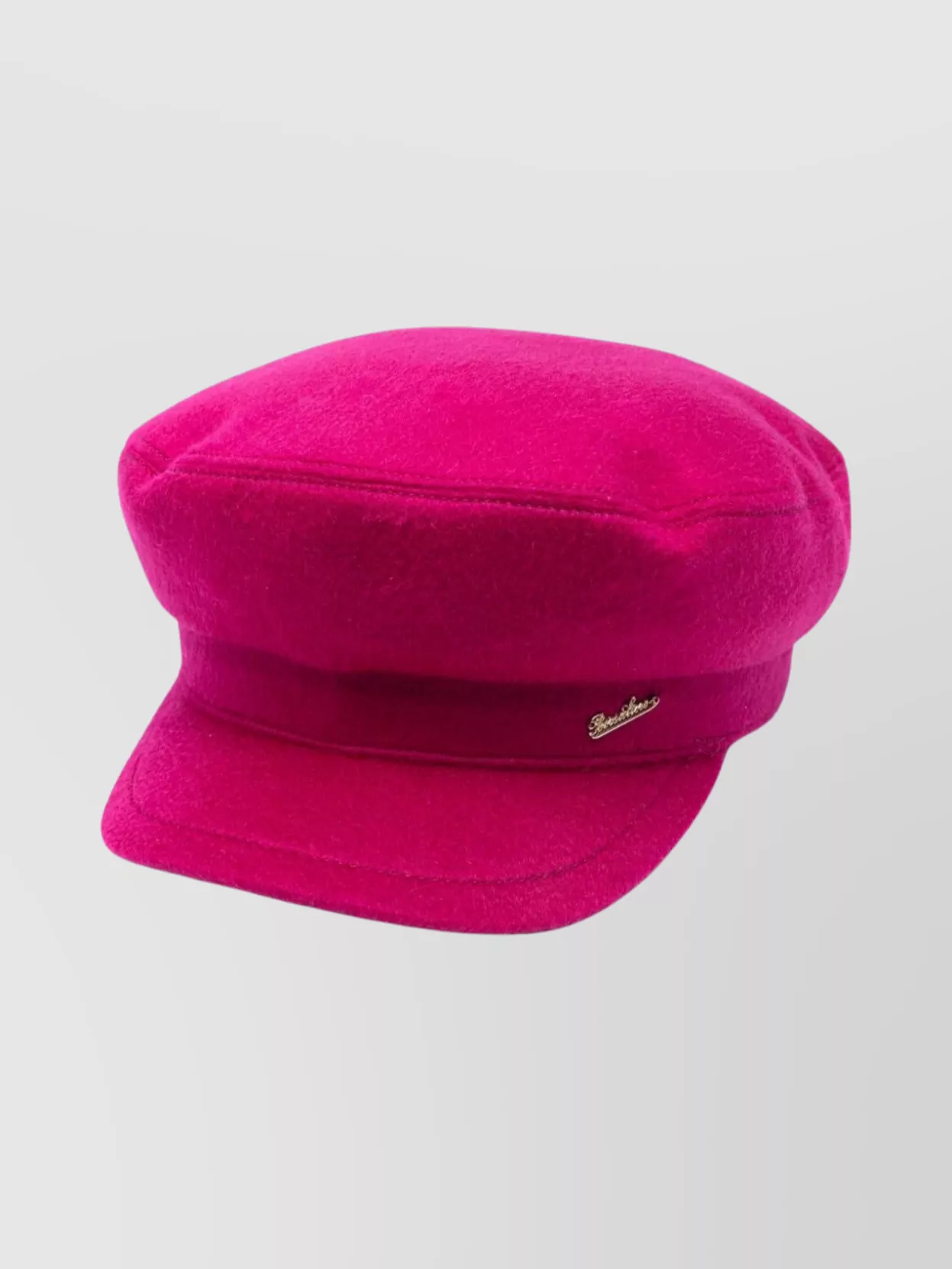 Borsalino Cashmere Cap With Flat Brim Design In Purple
