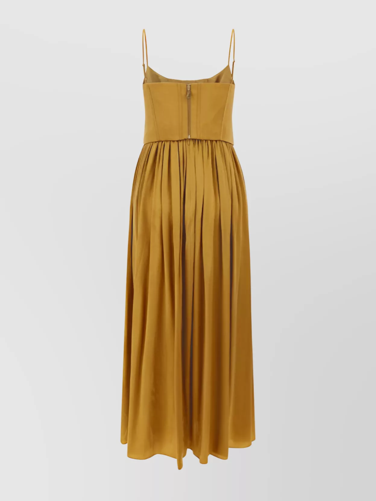 Zimmermann Monochrome Pleated Silk Dress Spaghetti Straps