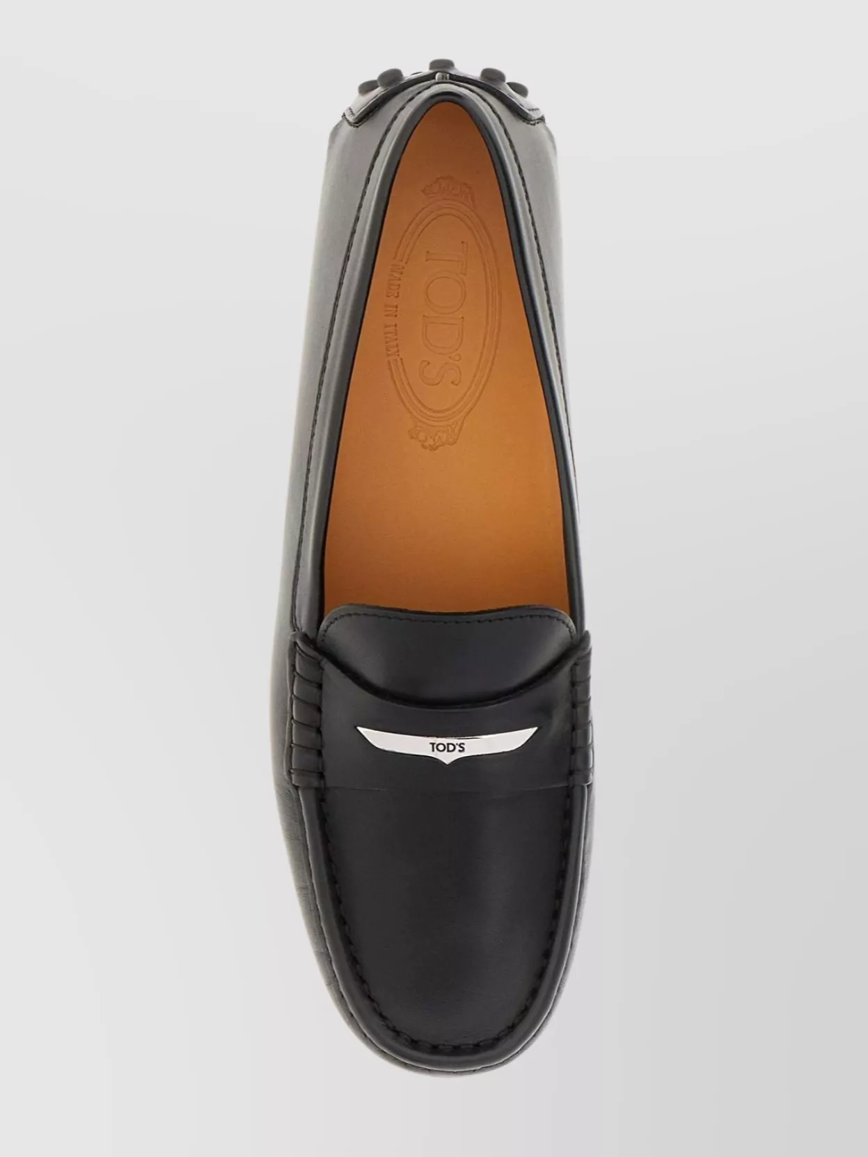 Tod's Leather Loafers With Metal Logo Plate