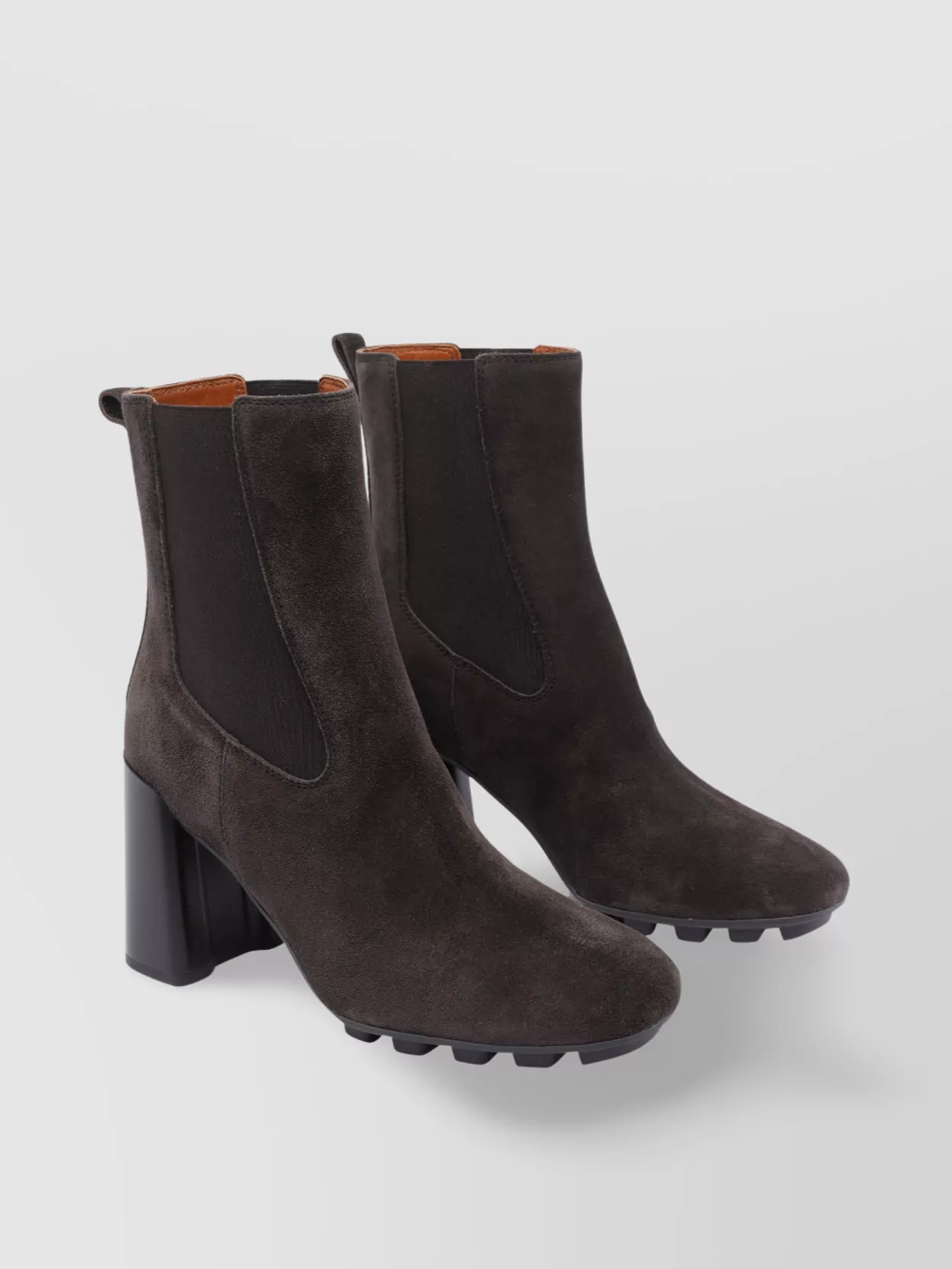 Hogan 90mm Elastic-panel Block-heel Boots In Brown