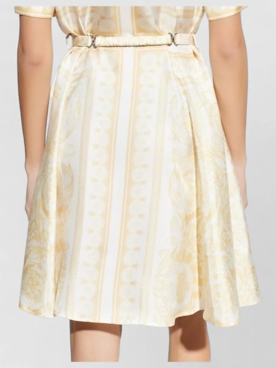 Versace Barocco Silk Shirt Dress Belted Waist