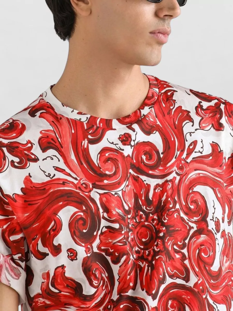 Dolce&Gabbana Cotton Printed Short-Sleeve Crew-Neck T-Shirt