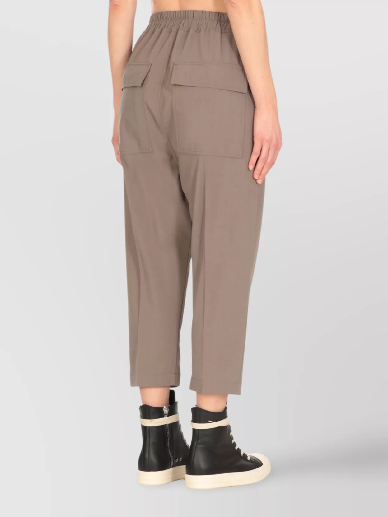 Rick Owens Wool Straight Cropped Trousers