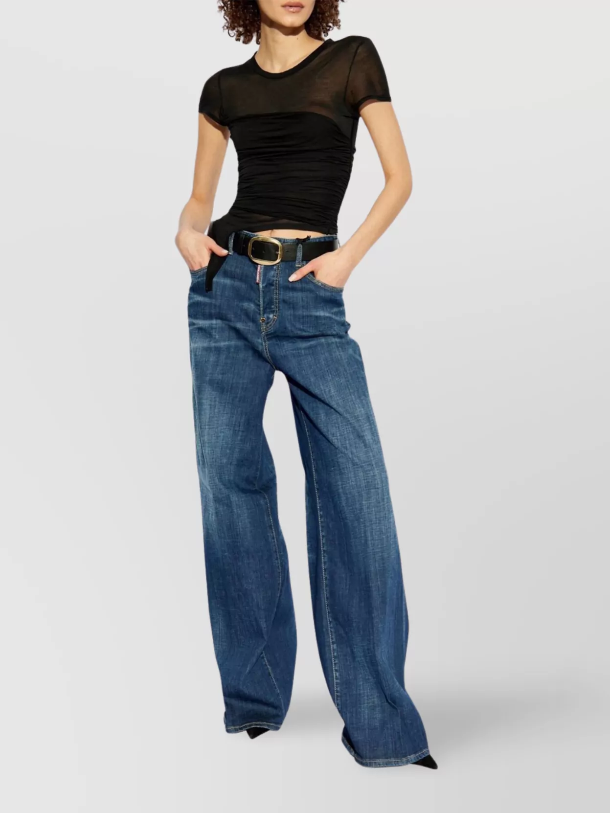 Dsquared2 Wide Leg High Waist Jeans